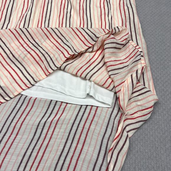 Indigo Rose Striped Tunic Shirt Dress Tie Sleeve Button Front Plus Size 3X - Picture 7 of 10